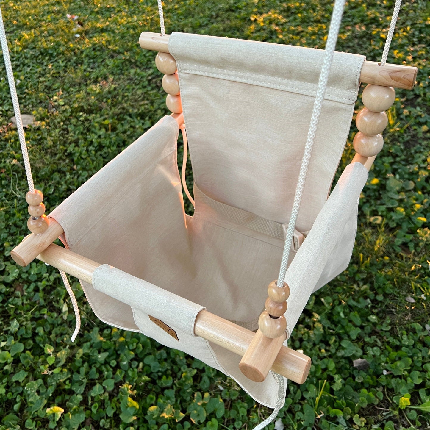 Premium Outdoor High Back Baby & Toddler Swing-Wheat