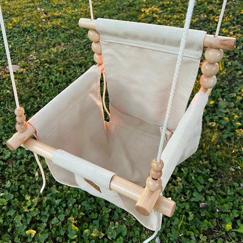 Premium Outdoor High Back Baby & Toddler Swing-Wheat