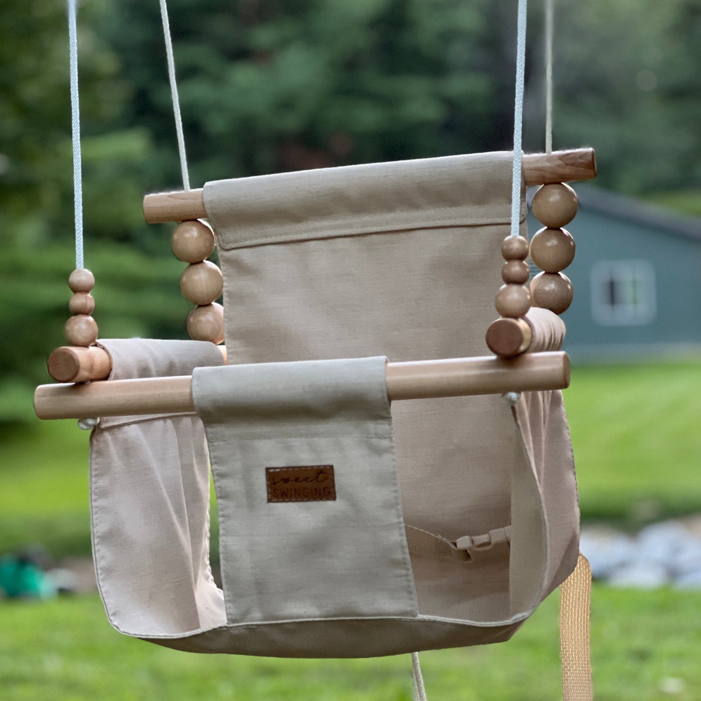 Premium Outdoor High Back Baby & Toddler Swing-Wheat