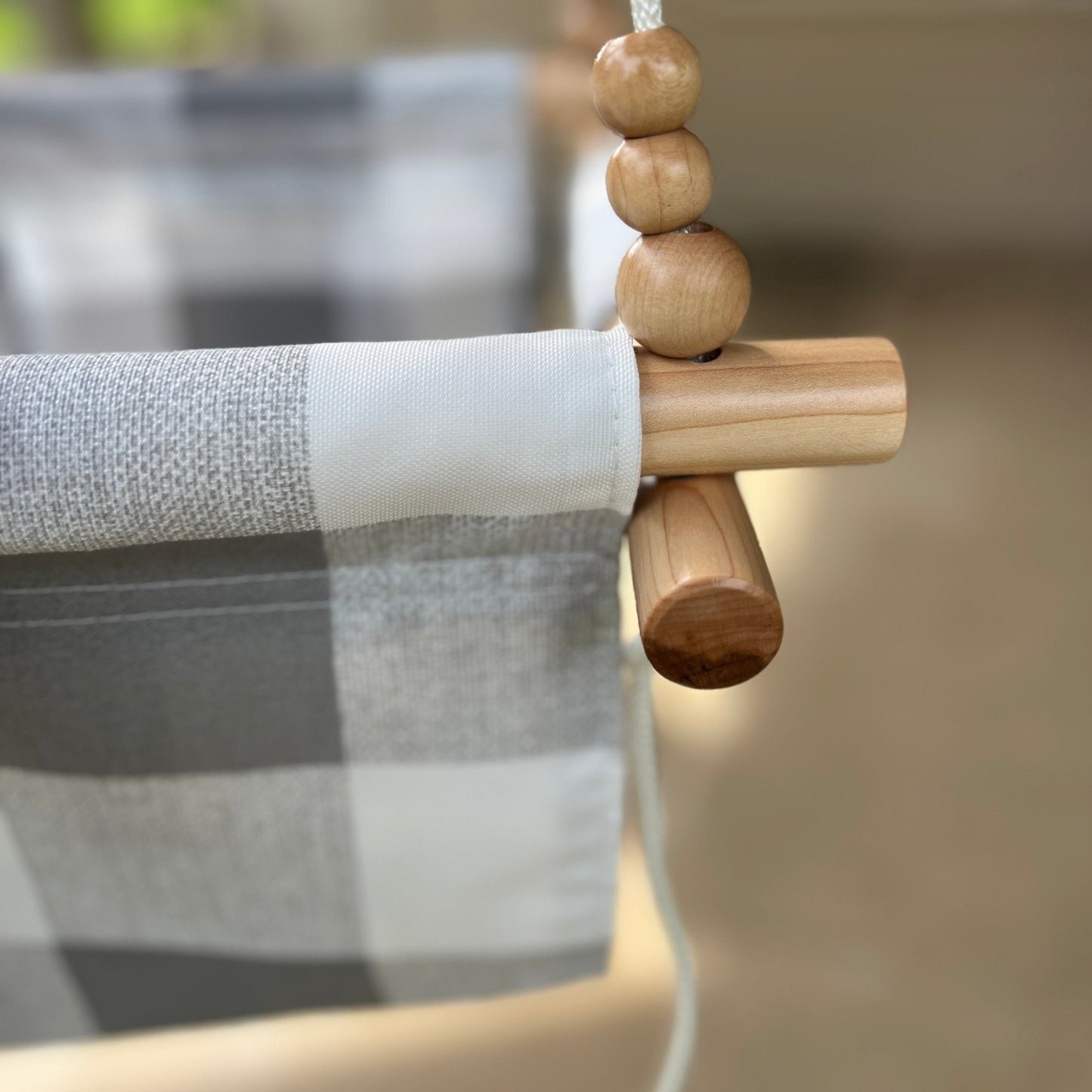 Outdoor High Back Baby & Toddler Swing-Gray Buffalo Check