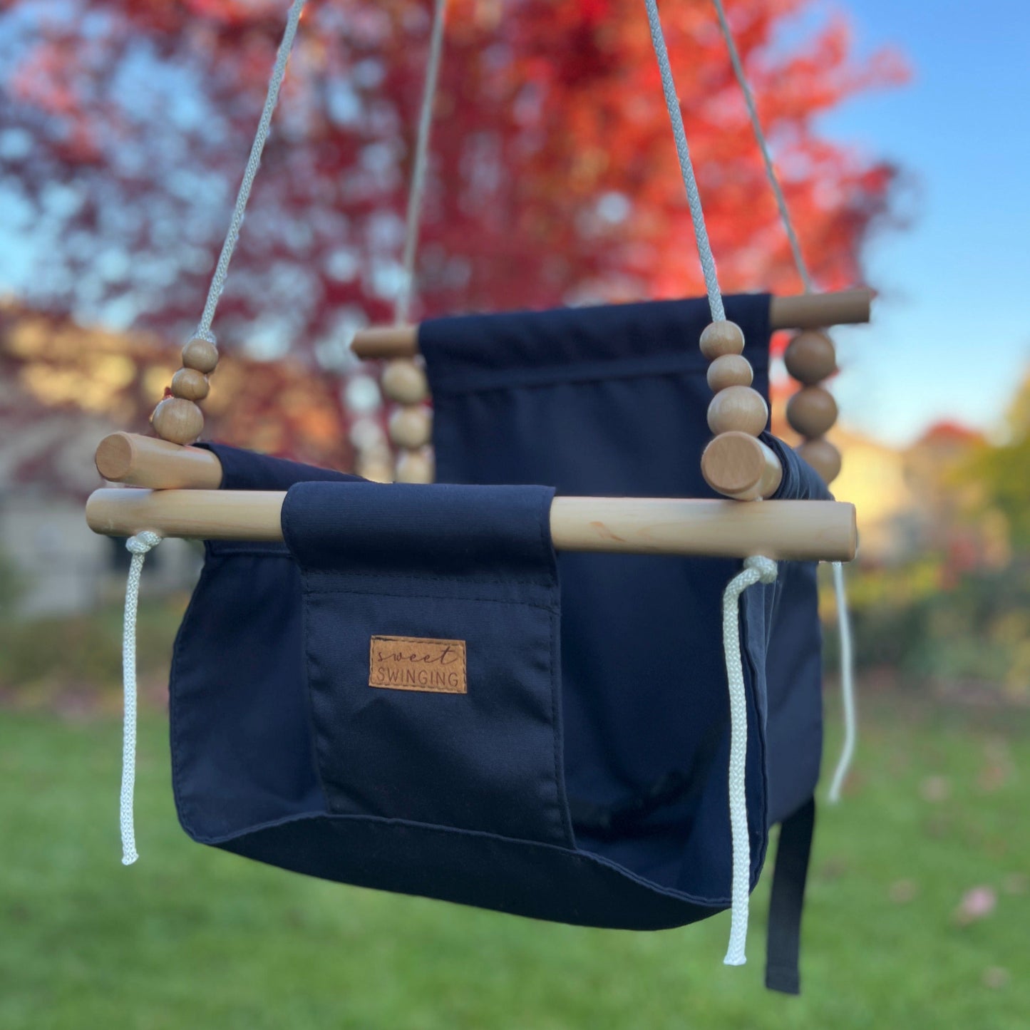 Premium Outdoor High Back Baby & Toddler Swing-Navy
