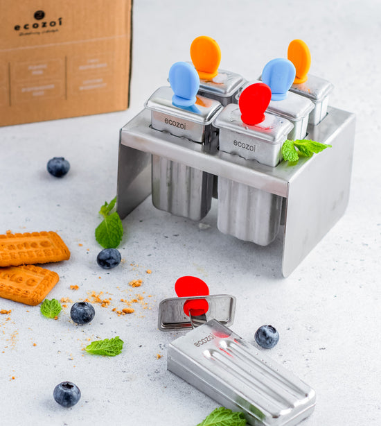 Stainless Steel Popsicle Molds, Mini Square with Stainless Steel Sticks