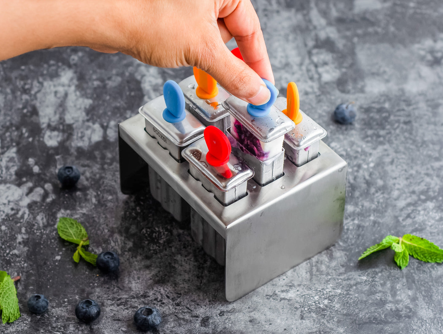 Stainless Steel Popsicle Molds, Mini Square with Stainless Steel Sticks