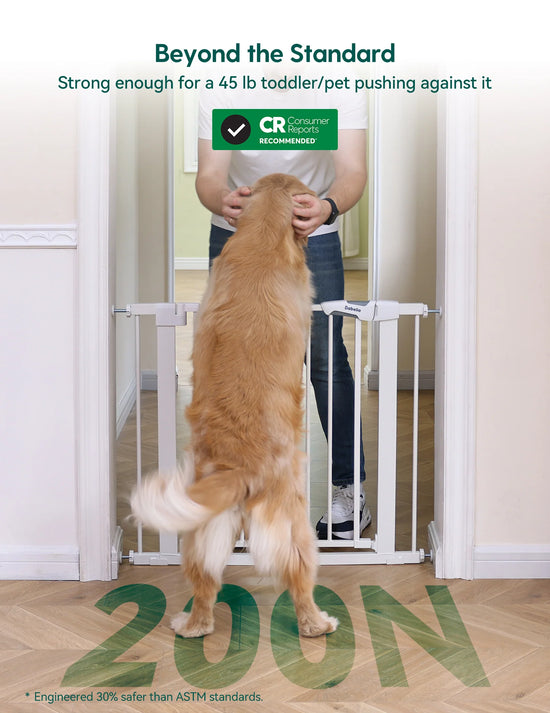 PressGuard P7 | Expandable Baby Gate Pressure Mounted Fits Standard to Wide