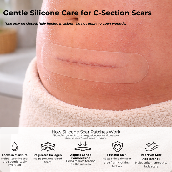 Haakaa Mom C-Section Scar Silicone Patches - 6-PK (3 x 0.5mm + 3 x 1mm)