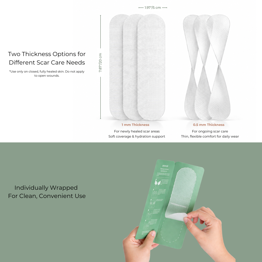Haakaa Mom C-Section Scar Silicone Patches - 6-PK (3 x 0.5mm + 3 x 1mm)