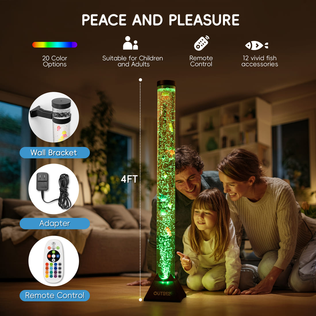 Outree Sensory Bubble Tube Lamp