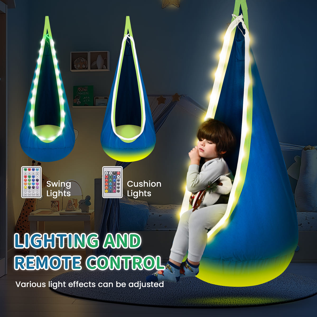 Outree Light Up Kids Sensory Swing