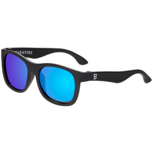 Jet Black Navigator | Polarized Cobalt Blue Mirrored Lenses