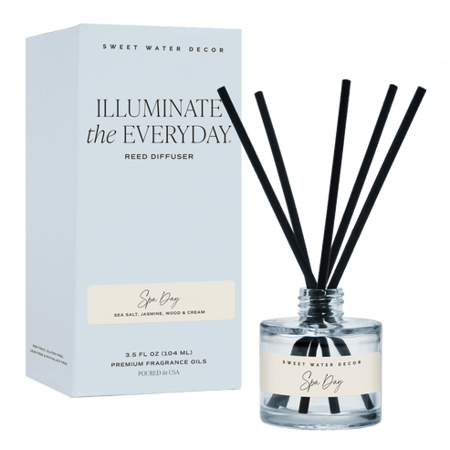 Spa Day Blue Tinted Glass Jar Reed Diffuser