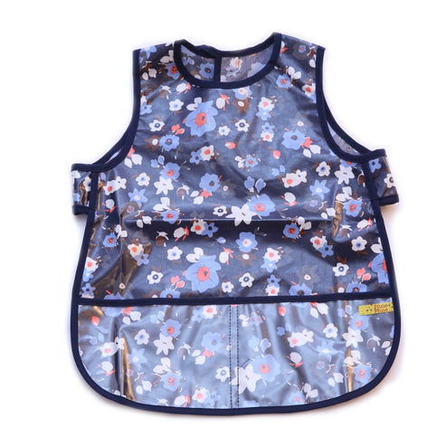 Navy Flower Bib