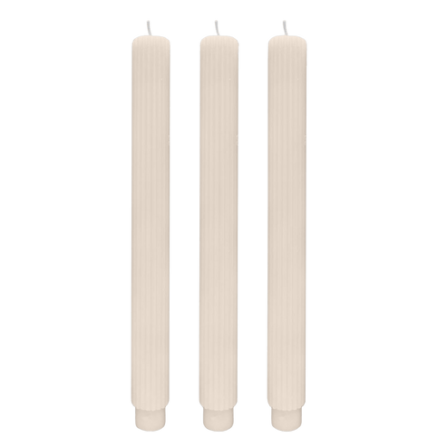 Fluted Taper Candles - Set of 3