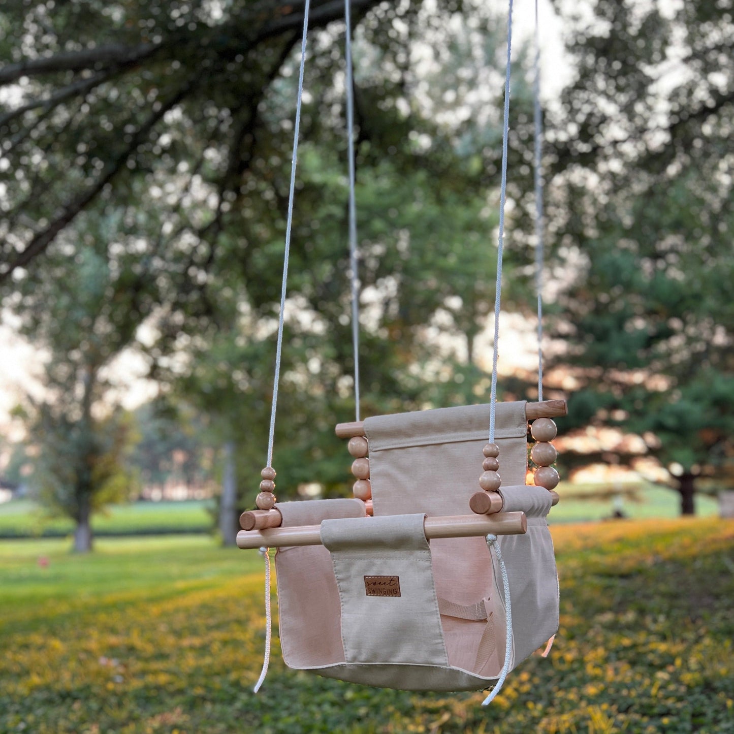 Premium Outdoor High Back Baby & Toddler Swing-Wheat