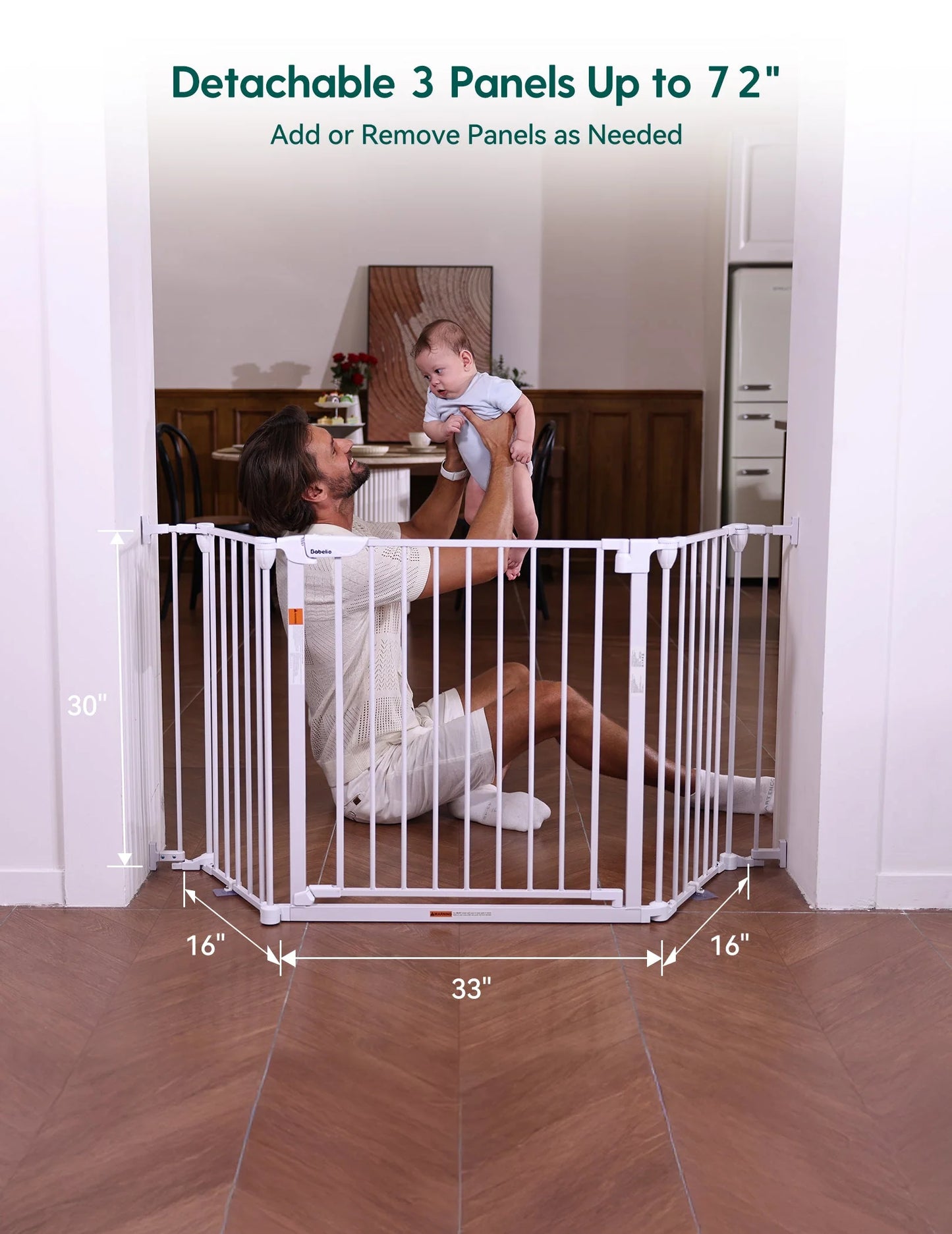 AdaptiZone | Extra Wide Multi-Purpose Safety Gate for Irregular Spaces(72''-104'')