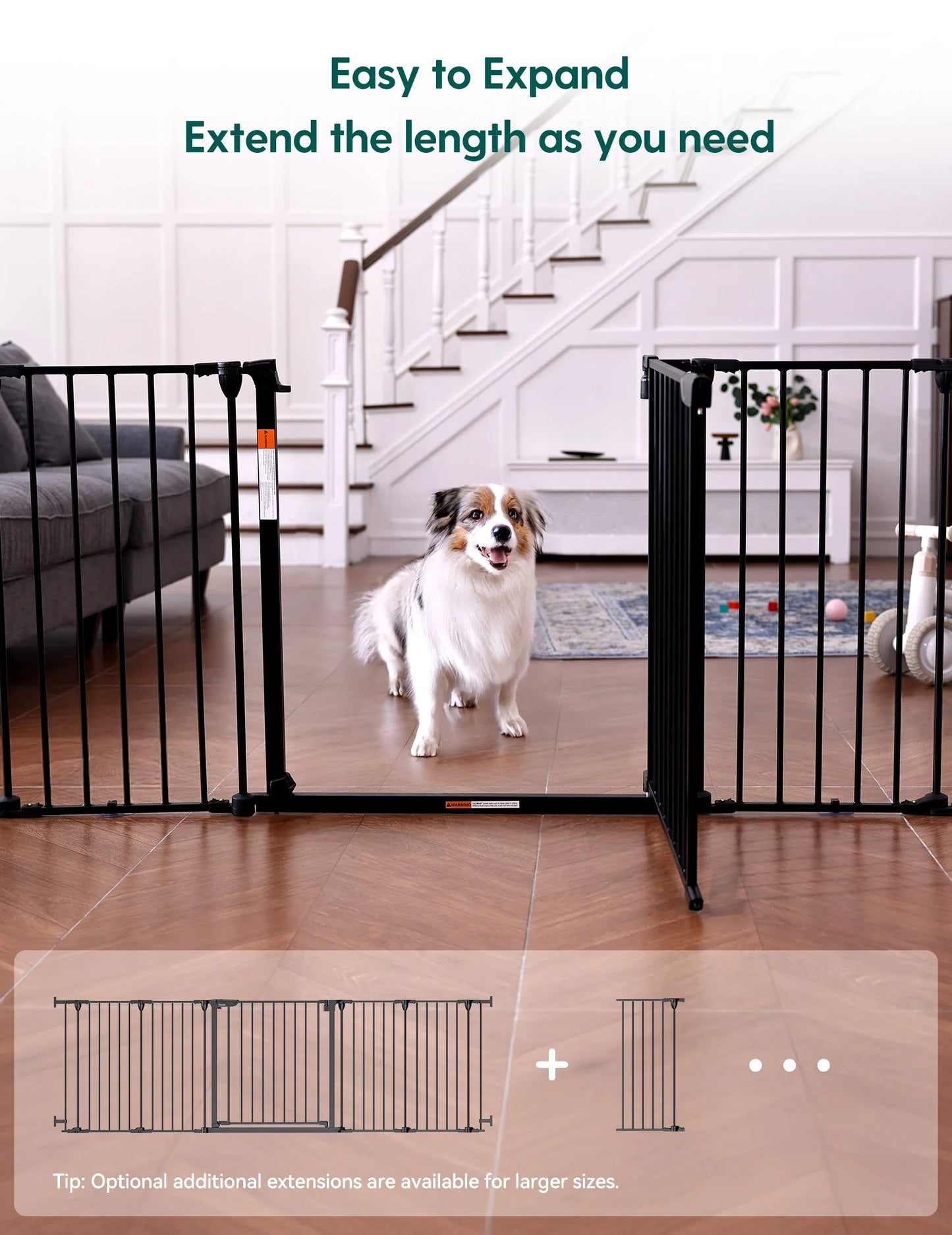 AdaptiZone | Extra Wide Multi-Purpose Safety Gate for Irregular Spaces(72''-104'')