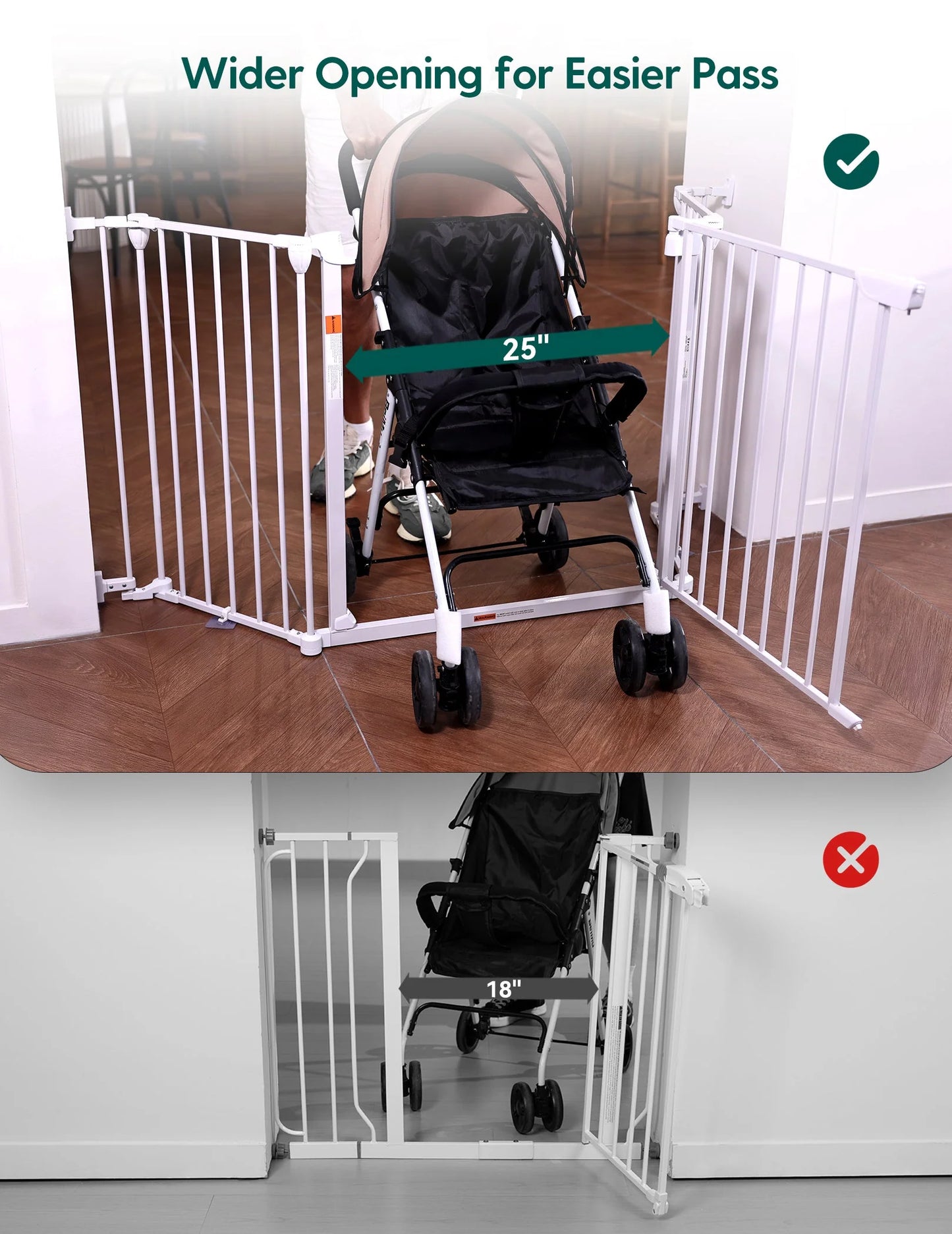 AdaptiZone | Extra Wide Multi-Purpose Safety Gate for Irregular Spaces(72''-104'')