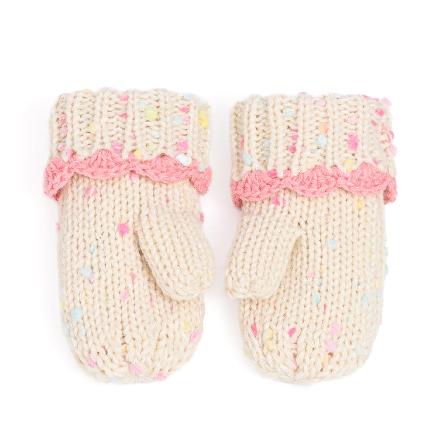 Cupcake Shaped Knit Beanie Hat 2-Pc Set with Mittens, for Toddler, Girls 2-6 Y, Cute Novelty Design