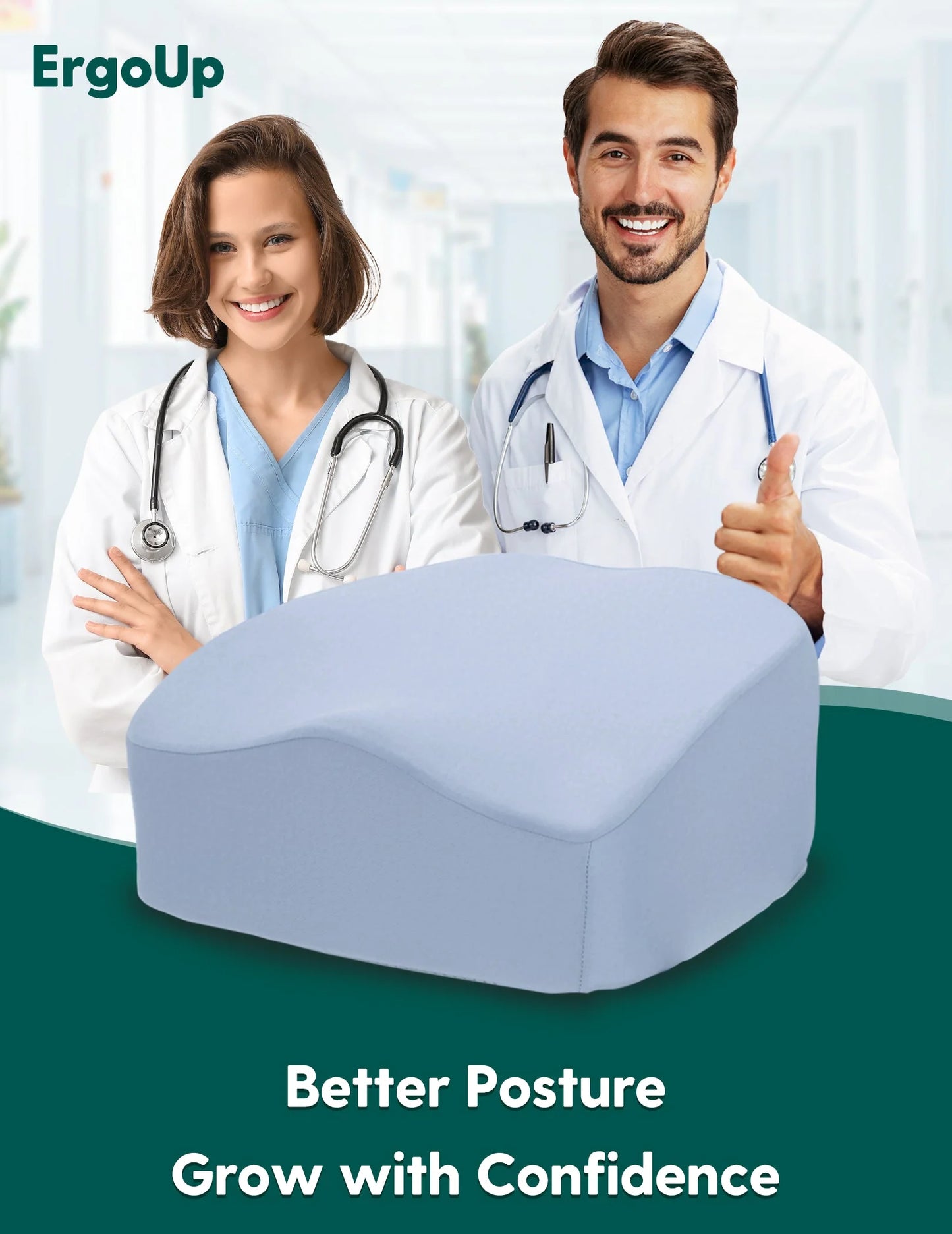 Babelio Ergo-Designed Booster Seat | Posture-Supporting Dining Chair Cushion with Washable Cover