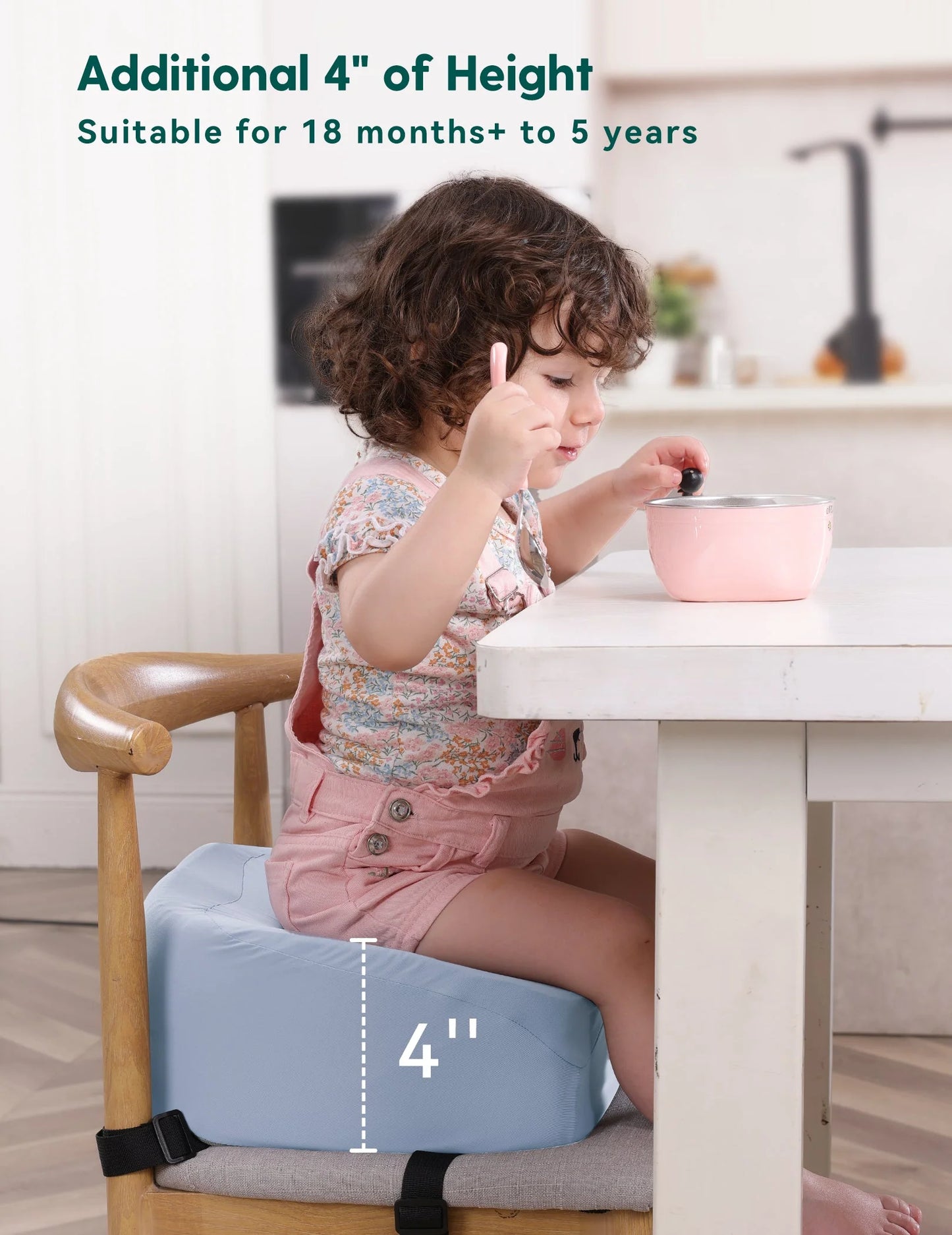 Babelio Ergo-Designed Booster Seat | Posture-Supporting Dining Chair Cushion with Washable Cover