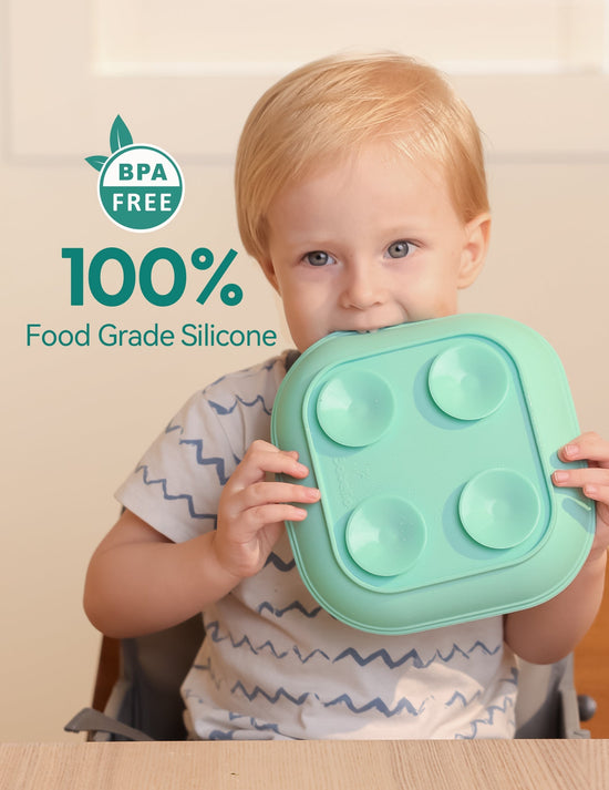 Babelio Suction Plates 100 Percent Food Grade Silicone | 3 Packs