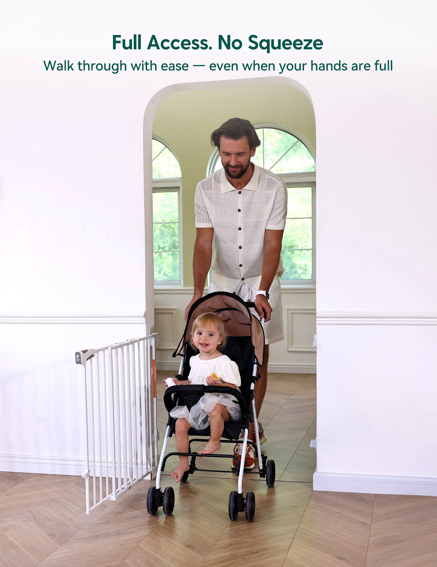 Boundless B17 | No-Trip Hardware Mounted Baby Gates for Stairs