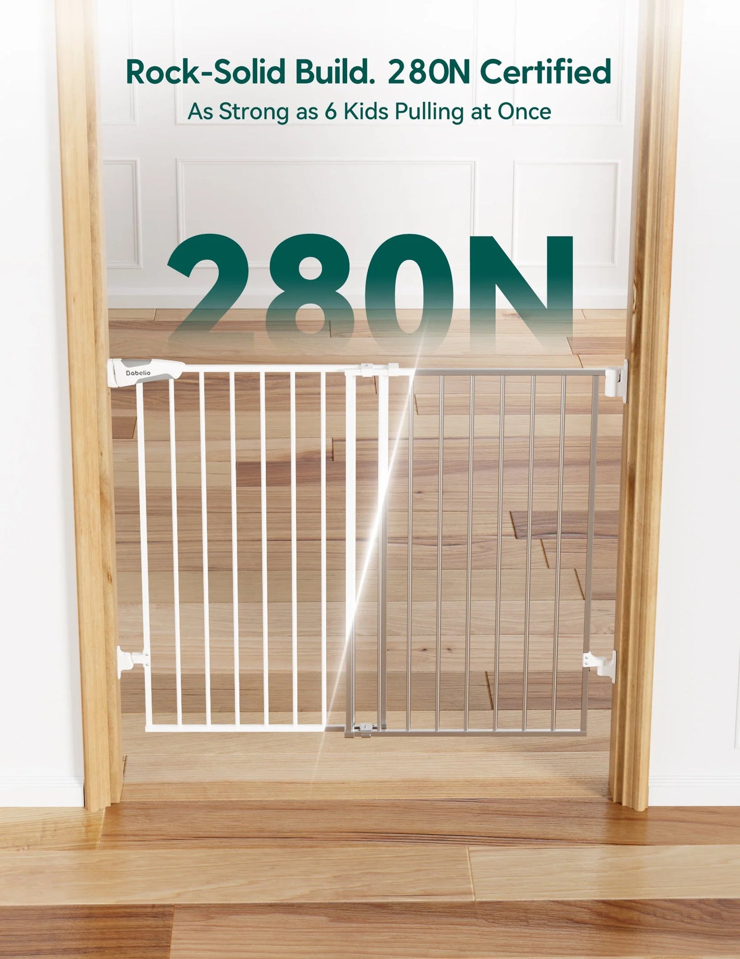 Boundless B17 | No-Trip Hardware Mounted Baby Gates for Stairs