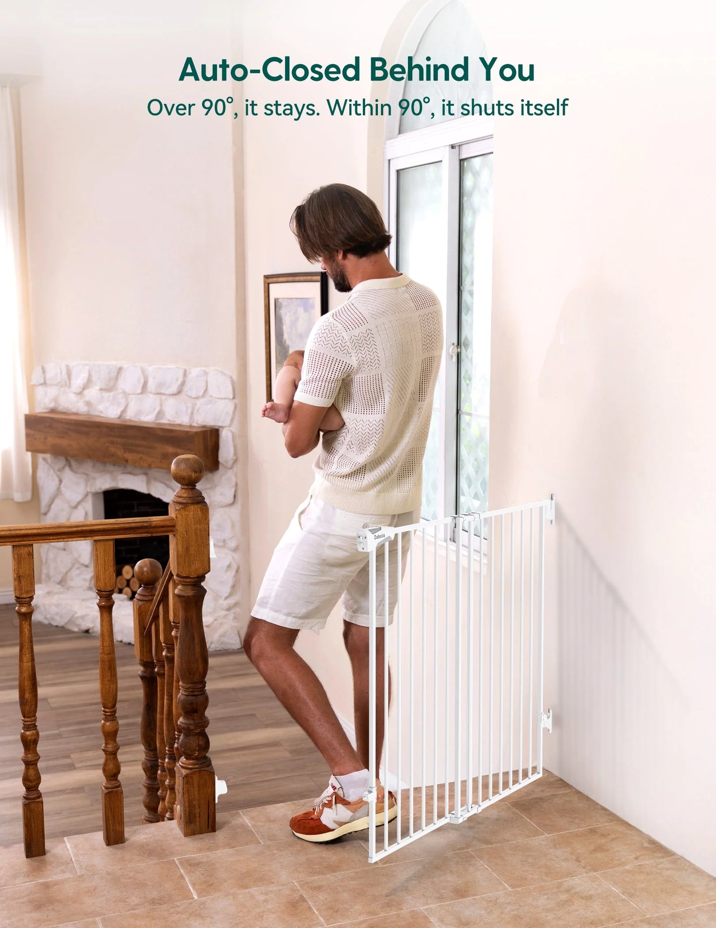 Boundless B17 | No-Trip Hardware Mounted Baby Gates for Stairs