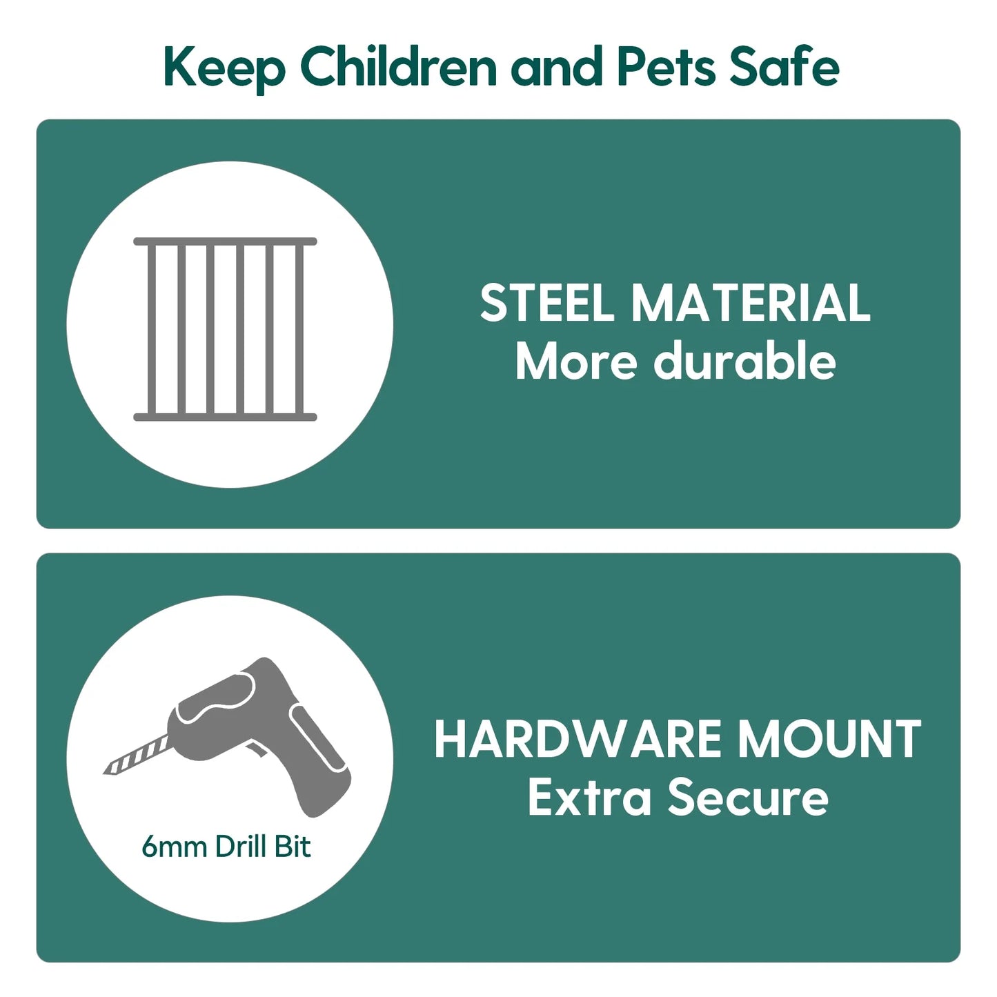 Boundless B17 Wood Pattern | Safety Baby Gate for Stairs