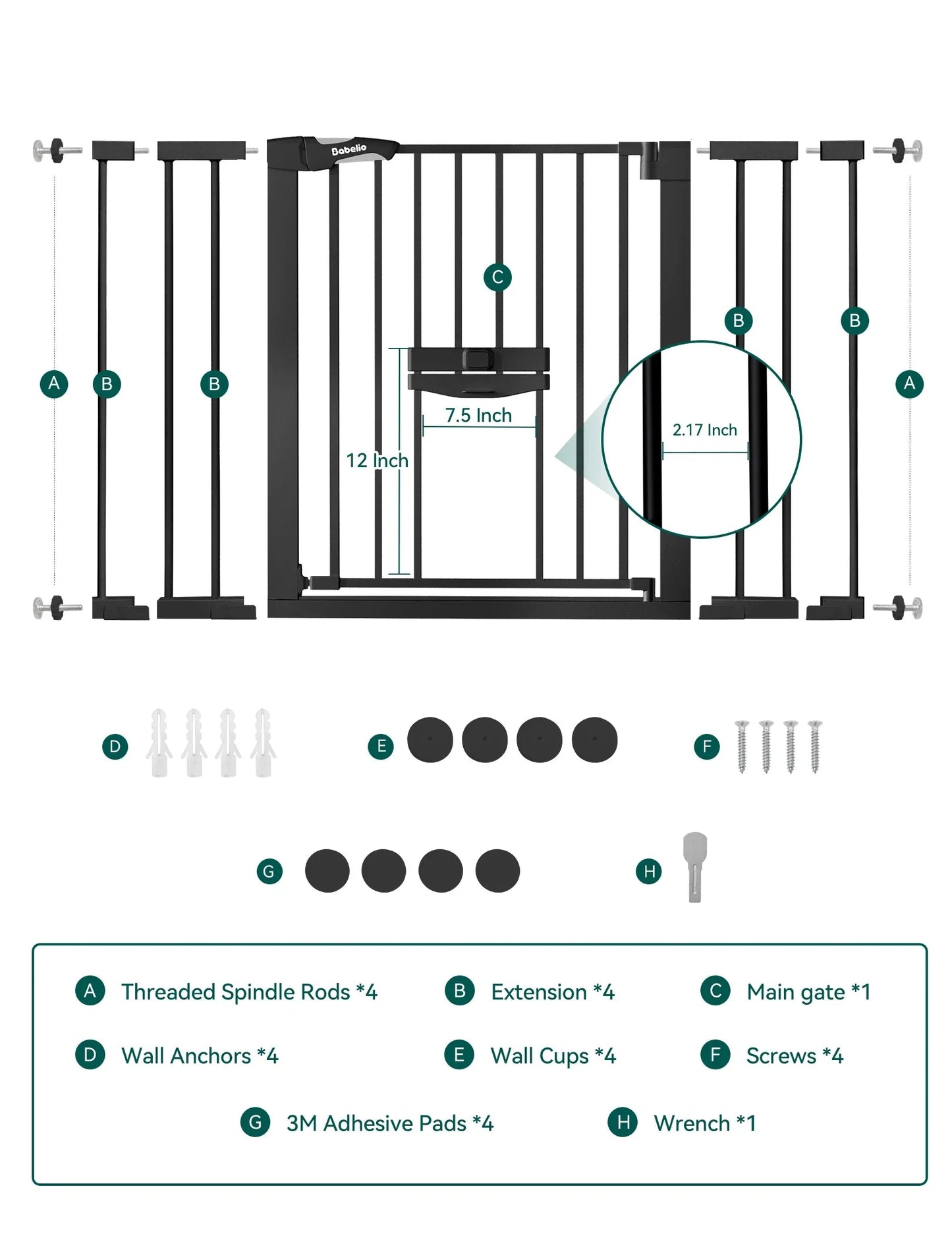 CatPrivilege F7 | Large Sliding Pet Door Baby Gate for Cats and Dogs