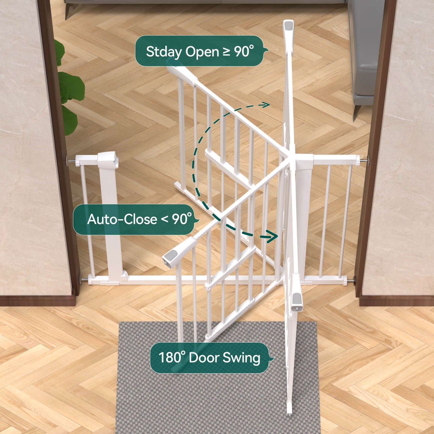 CatPrivilege F7 | Large Sliding Pet Door Baby Gate for Cats and Dogs