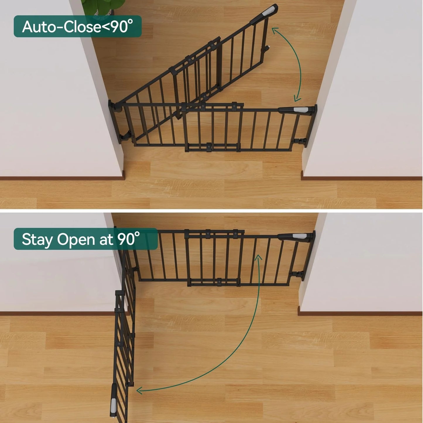 Boundless D8 | No Bottom Bar Baby Gate for Stairs
