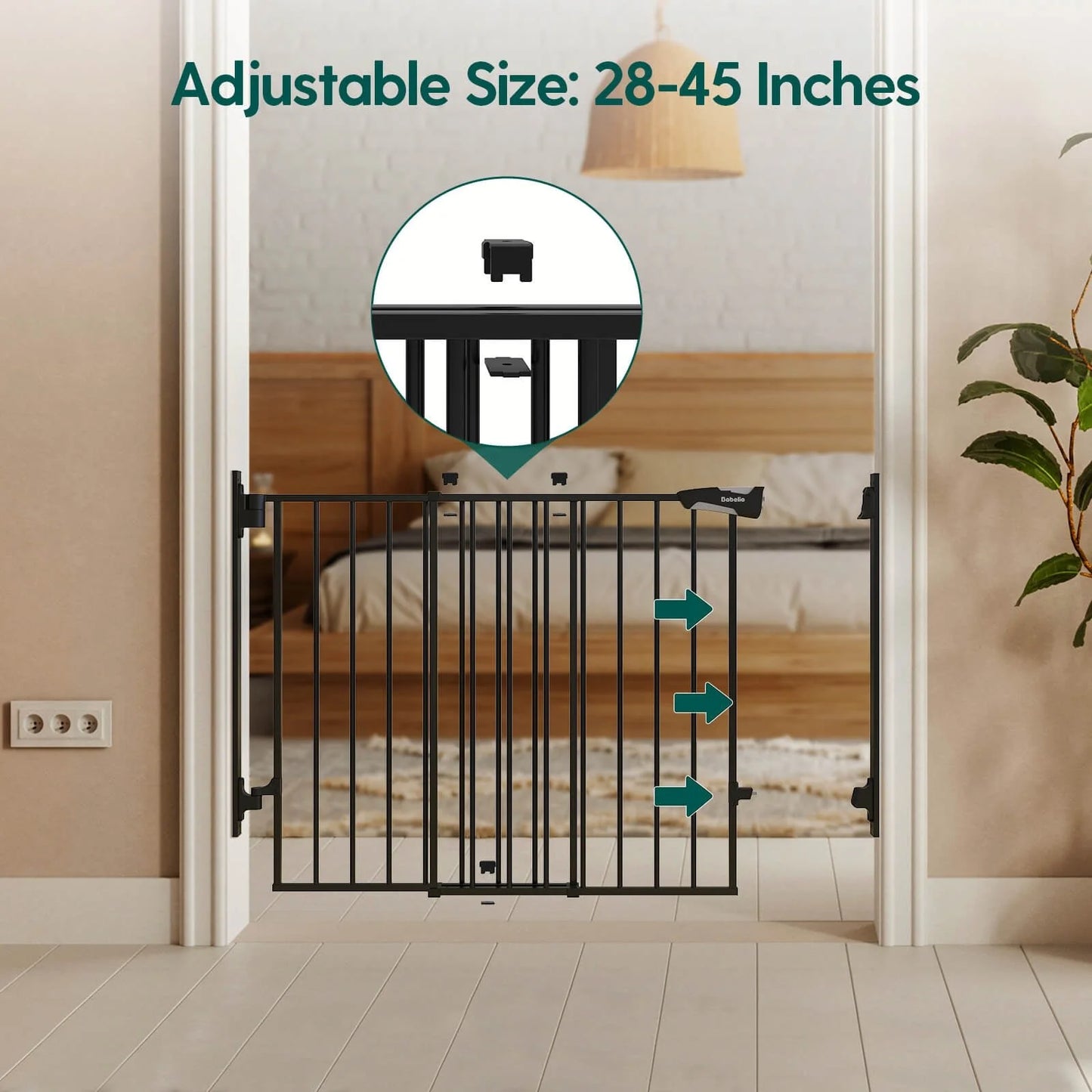 Boundless D8 | No Bottom Bar Baby Gate for Stairs