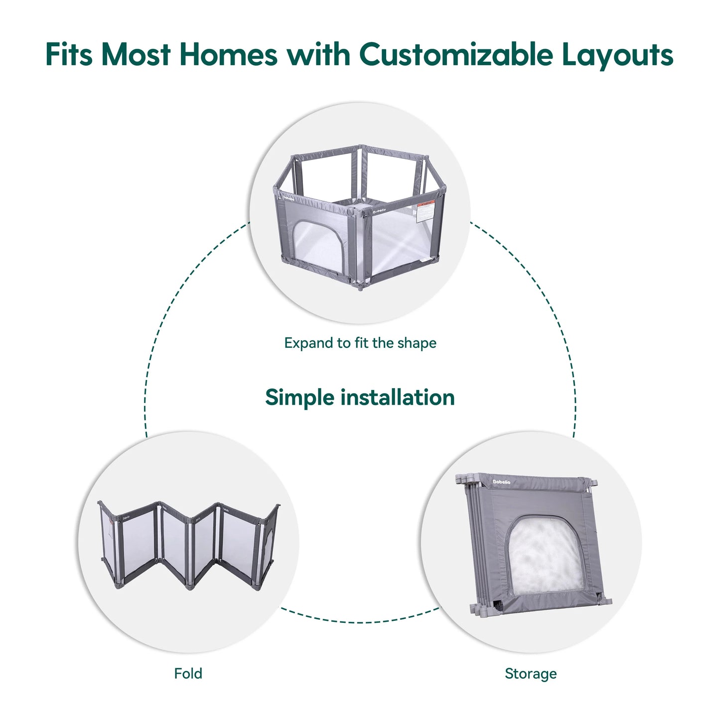 MorphGuard | Foldable & Shapeable Baby Toddler Safety Fence Playpen