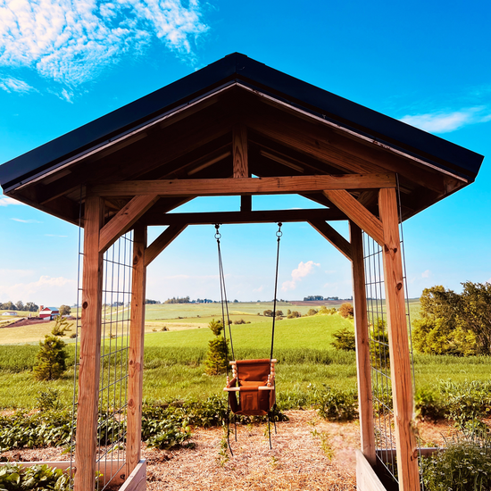 Premium Outdoor High Back Baby & Toddler Swing-Nutmeg