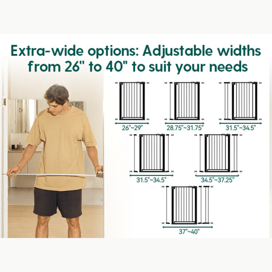 PressGuard C5 | Pressure Mounted Tall Baby Gate Fits Narrow to Standard Doorways