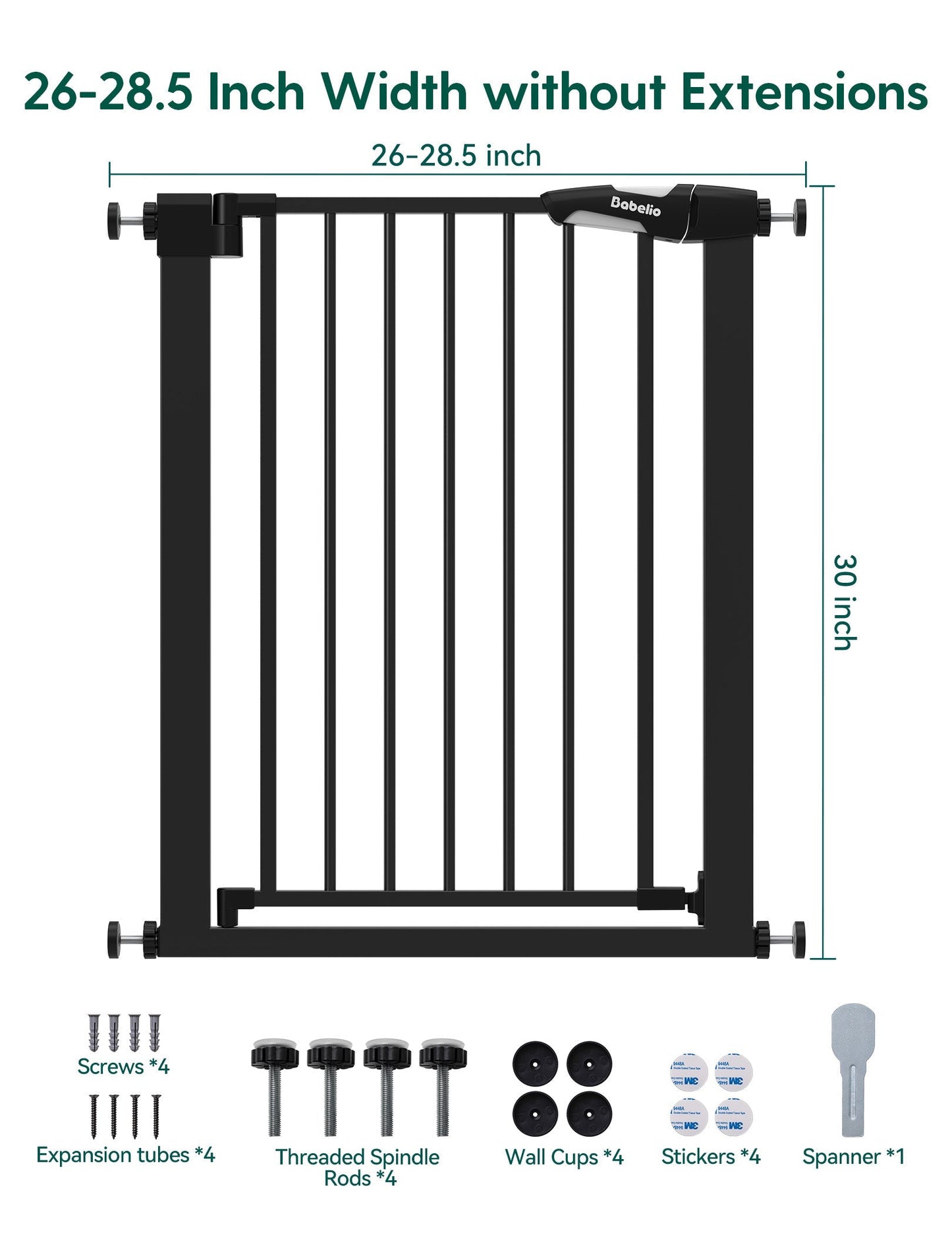 PressGuard C5 | Pressure Mounted Tall Baby Gate Fits Narrow to Standard Doorways
