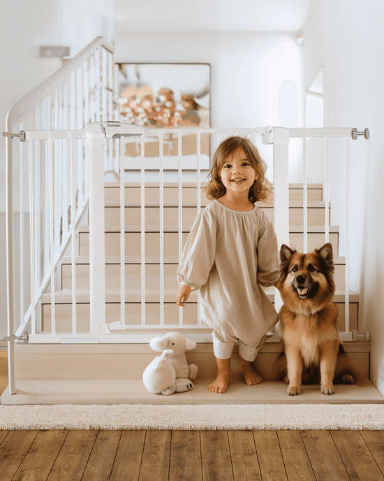 PressGuard P7 | Expandable Baby Gate Pressure Mounted Fits Standard to Wide