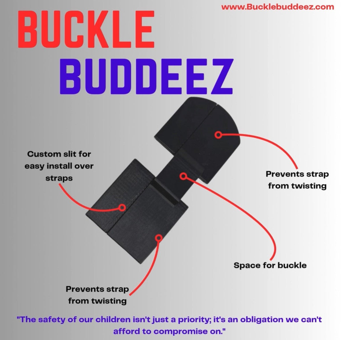BuckleBuddeez • Toddler | Car Seat Strap Aligner