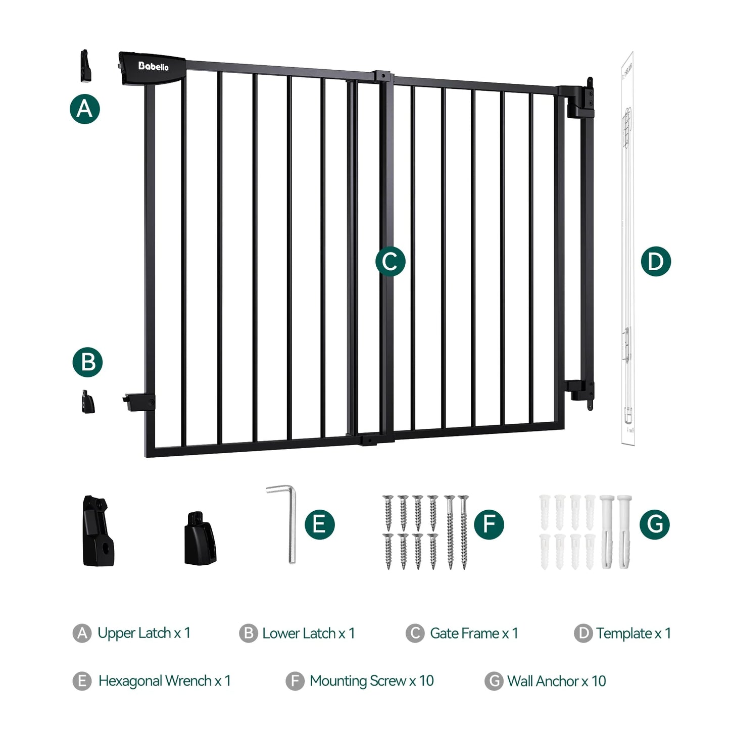 Boundless S12 | Ultra-Stable No Bottom Bar Baby Gate for Stairs
