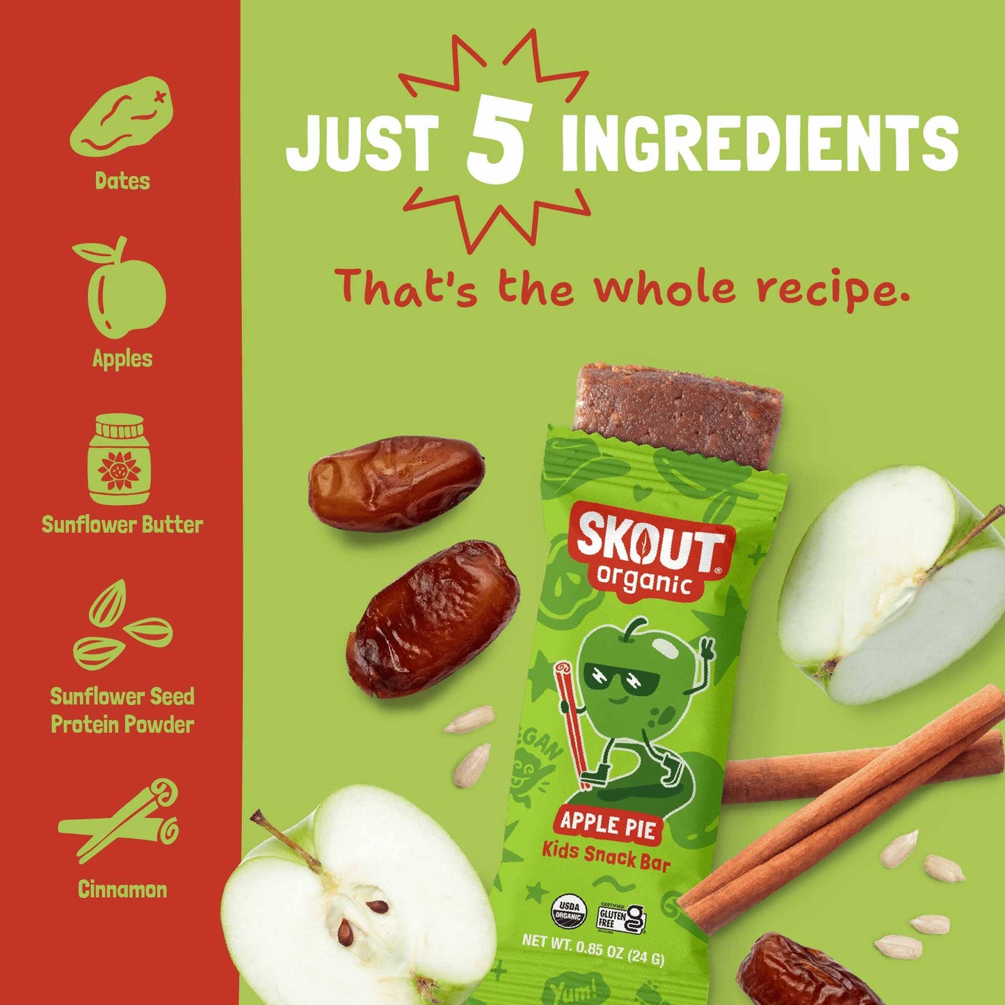 Skout Organic Apple Pie Kids Bar