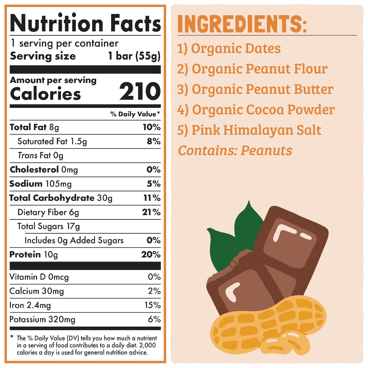 Skout Organic Chocolate Peanut Butter Protein Bar
