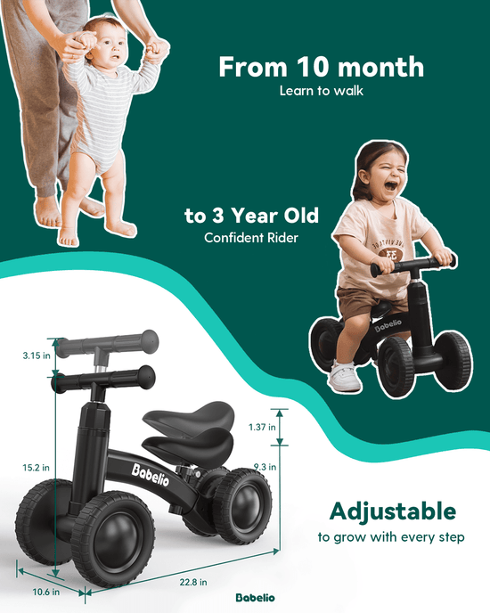 Adjustable Baby Balance Bike for 10-36 Months Toddlers | First Gift