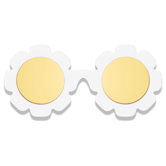 White Daisy Flower I Polarized Yellow Mirrored Lenses