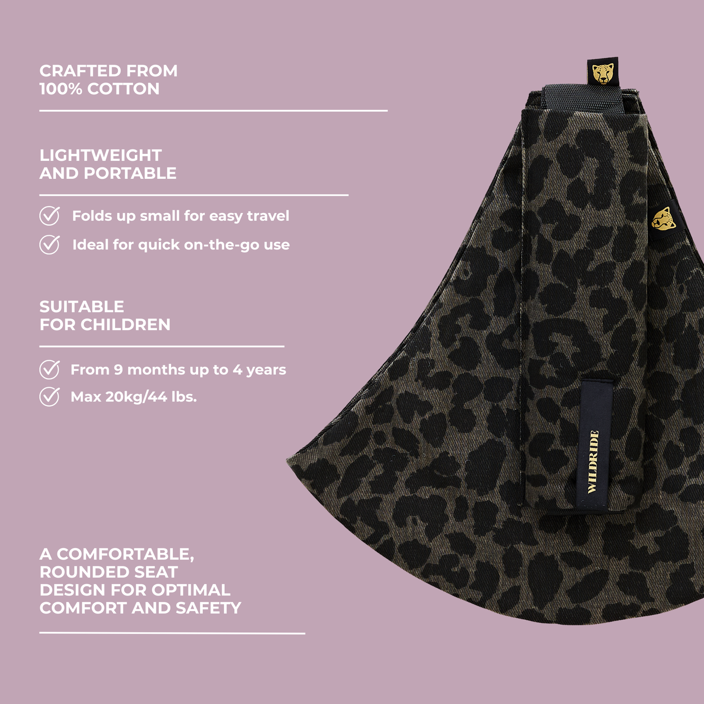 Toddler Carrier Leopard Print Grey