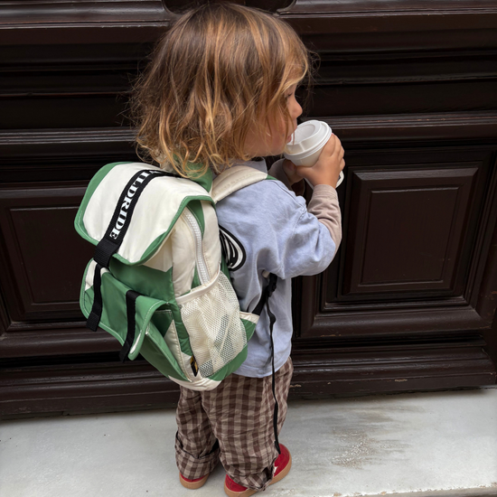 Recycled Kids Backpack Green Graphic