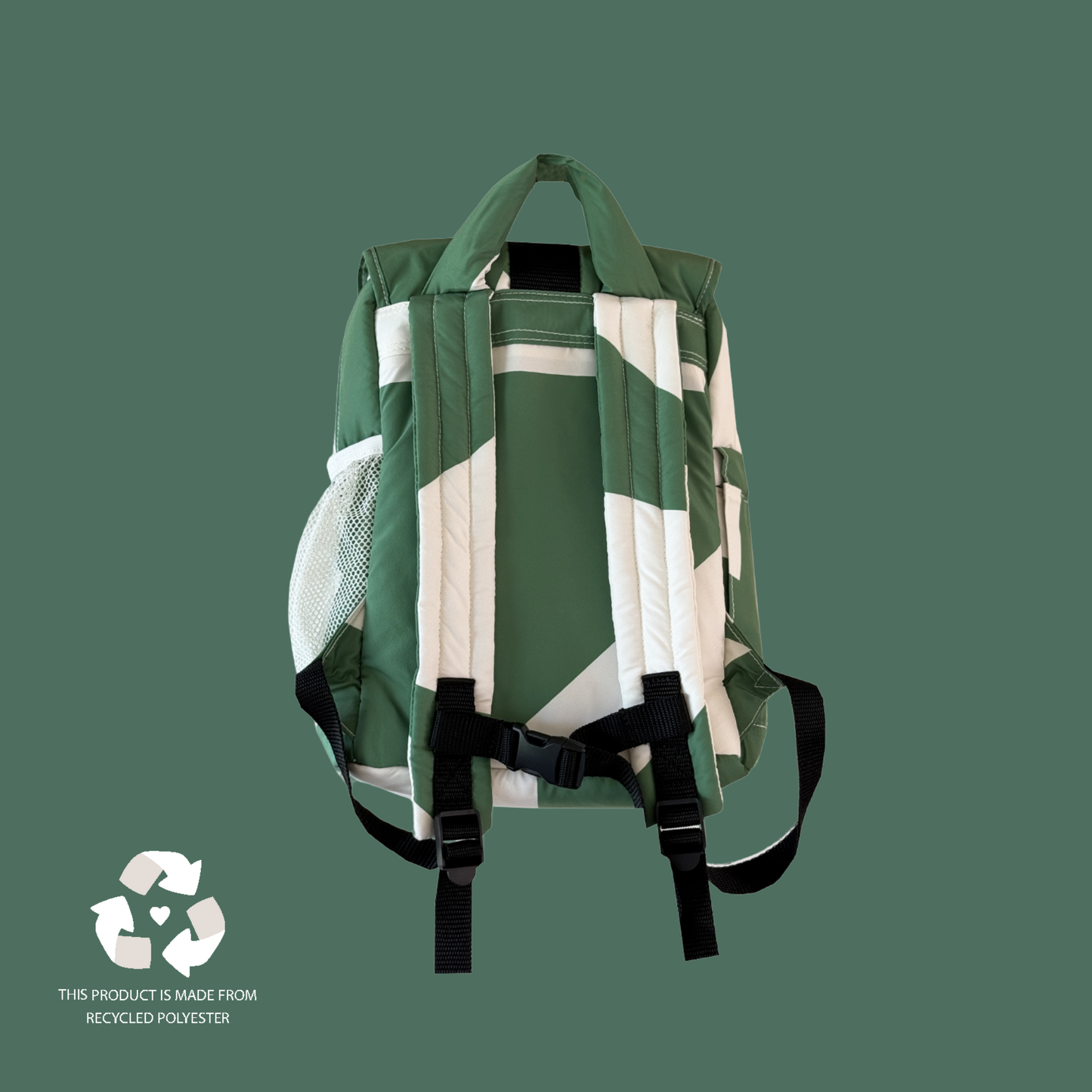 Recycled Kids Backpack Green Graphic