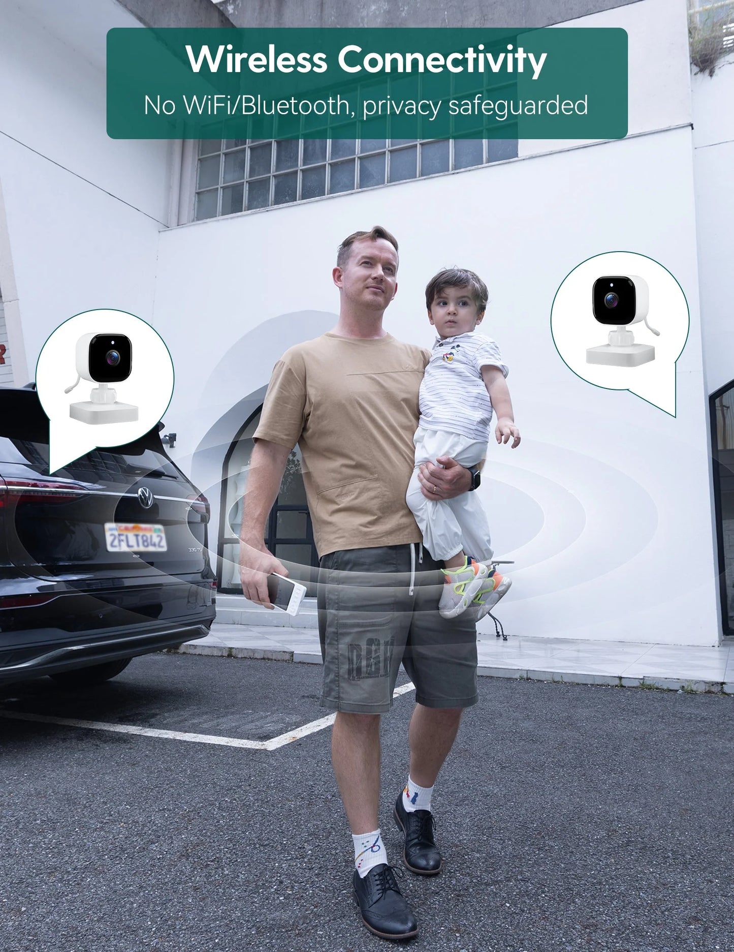 Wireless Baby Car Camera | 2-in-1 Baby Monitor with Night Vision, 8H Battery, 5” HD Display